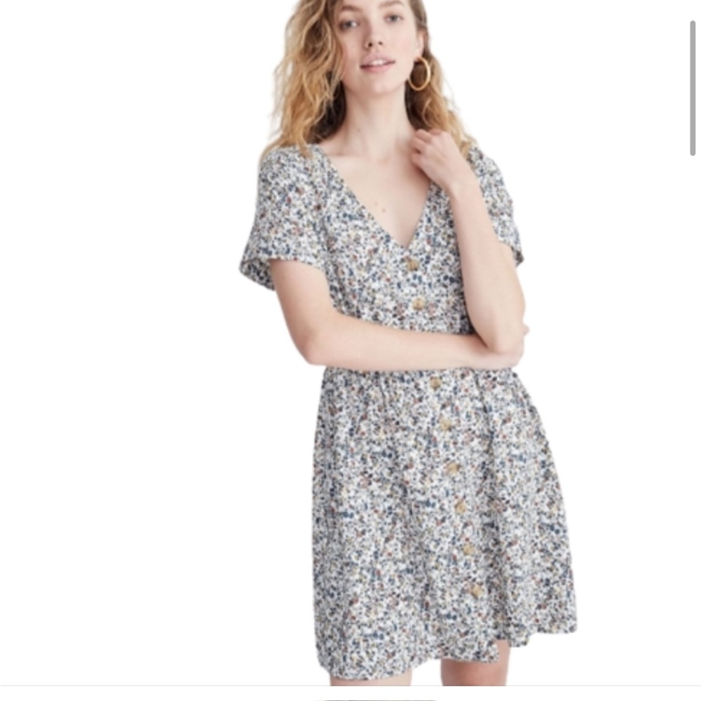 Madewell Button-Front Day Dress in Blossoming Vines Women’s XS